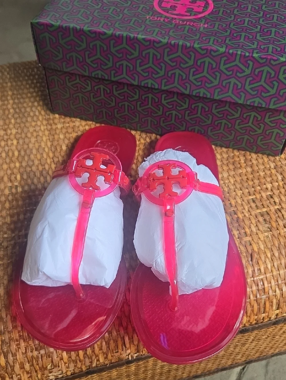 Tory Burch Hot Pink Mini Miller Jelly Thong Sandal